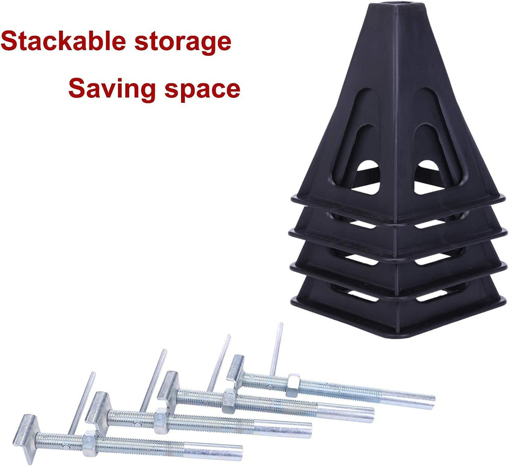 Homeon Wheels Plastic Stabilizer Stack Jacks for RV, Travel Trailers, Pop-Up Camper, Cars or Boats,Can Support Up to 6610 lbs, Extends to 17 inches (4 Packs)