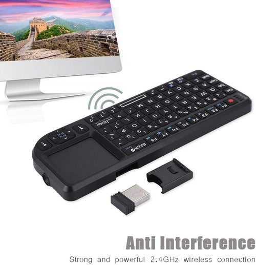 2.4GHz Touchpad Keyboard,A8 Mini Rechargeable Ultra-Thin Mini USB Backlit Keyboard with IR Light for HTPC for /4 for 360 and ONE(QWERTY Keypad)
