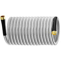 SPECILITE Stainless Steel Garden Water Hose 50 FT, Flexible and Lightweight Pipe, Non-Expandable Heavy Duty Metal Waterhose with Brass Fittings for Reel, Yard, Outdoor, Boat