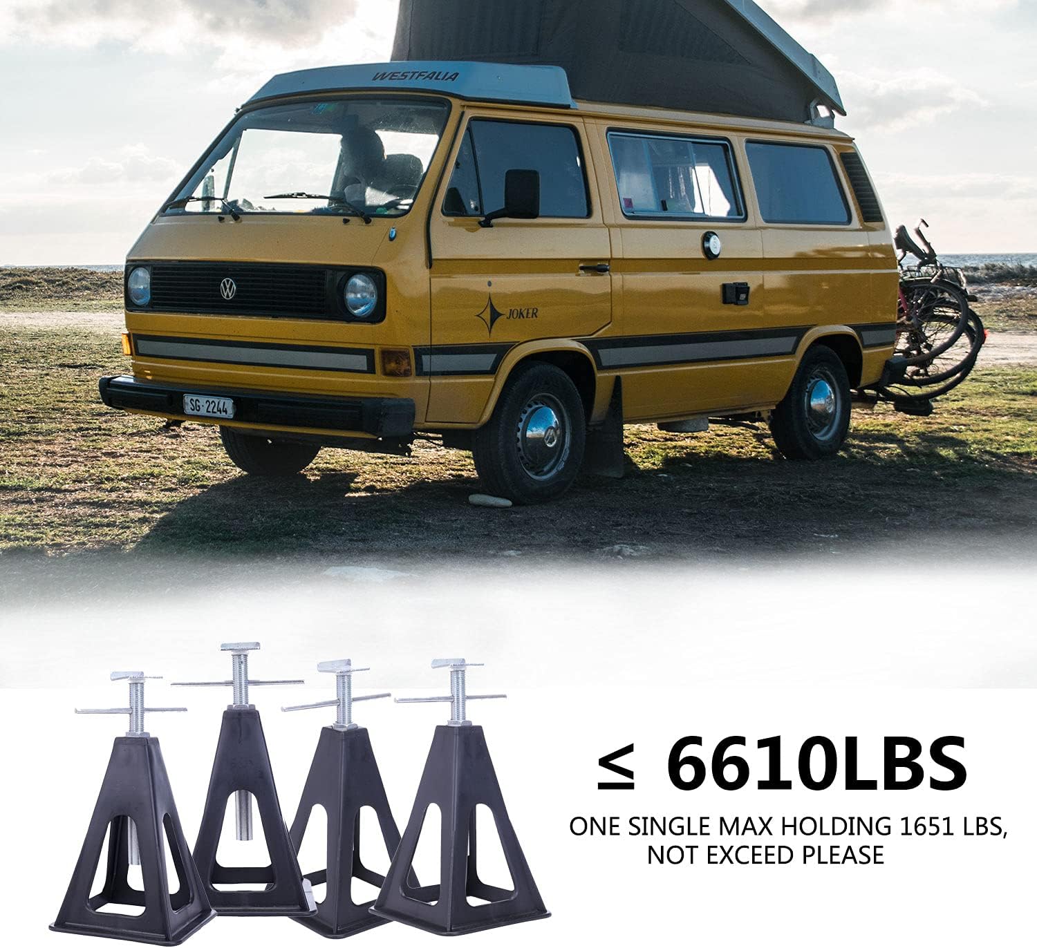 Homeon Wheels Plastic Stabilizer Stack Jacks for RV, Travel Trailers, Pop-Up Camper, Cars or Boats,Can Support Up to 6610 lbs, Extends to 17 inches (4 Packs)
