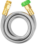 UNCO- Stainless Steel Metal Hose, 5 Feet - Gold, No Kink, Short Garden Hose