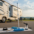 62 inch long handle RV car wash brush kit with microfiber mitt, tire brush and squeegee